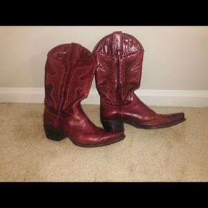 Genuine Leather Frye Red Cowgirl Boots